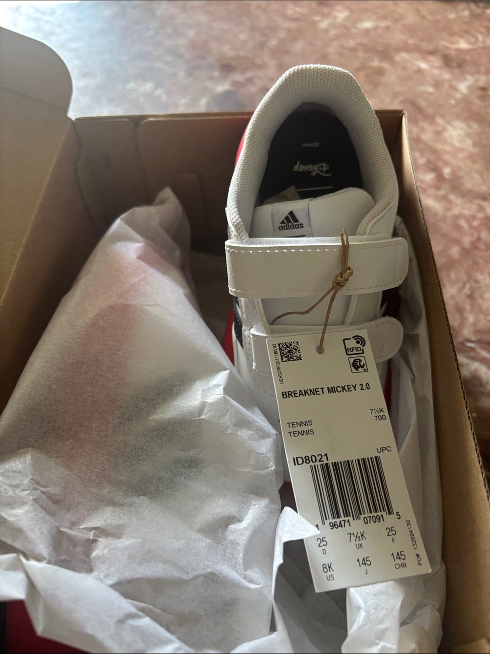 adidas Kids White and Red Sneakers Breaknet Mickey 2.0